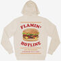 Flamin’ Hotline Burger Fast Food Hoodie In Vanilla, thumbnail 1 of 2