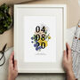 Personalised Floral Date Print, thumbnail 1 of 3