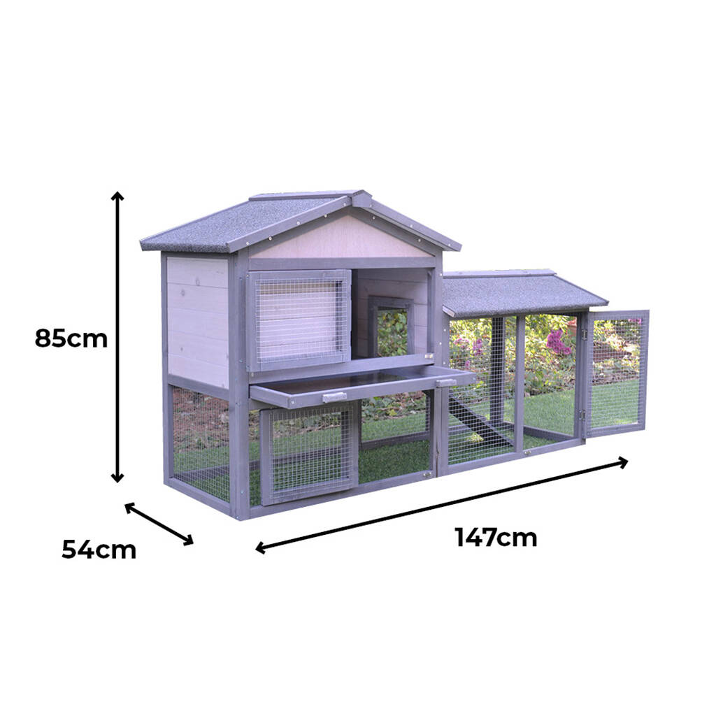 Dorset Deluxe Wooden Rabbit Hutch With Run By Garden Chic
