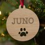 Personalised Paw Print Christmas Bauble For Pets, thumbnail 1 of 5