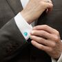 Square Blue Cufflinks, thumbnail 5 of 12