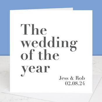 Wedding Of The Year Personalised Wedding Card, 2 of 3