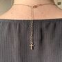 Long Gold Plated Chain Cross Necklace, thumbnail 4 of 6