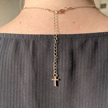 Long Gold Plated Chain Cross Necklace, 4 of 6