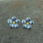 Forget Me Not Blue Flower Clip On Earrings, thumbnail 2 of 4