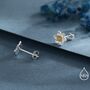 Sterling Silver Daffodil Flower Stud Earrings, thumbnail 3 of 9