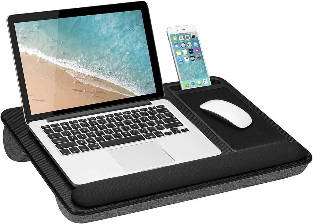 Deluxe Portable Laptop Desk Stand Tray With Cushion By Momentum