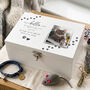 Personalised Paw Prints Pet Memorial White Wooden Photo Memory Box Three Sizes 22cm | 27cm | 30cm, thumbnail 1 of 10
