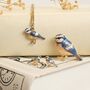 Fable Enamel Blue Tit Brooch, thumbnail 2 of 5