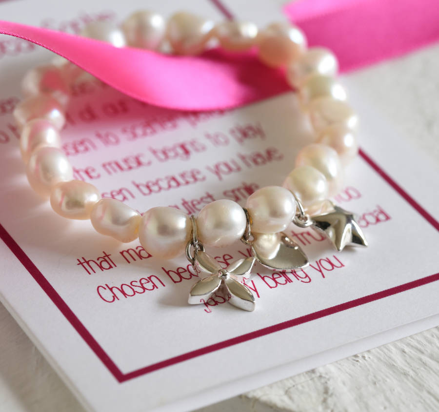Personalised Flower Girl Bracelet With Poem By Dotty Dora Designs