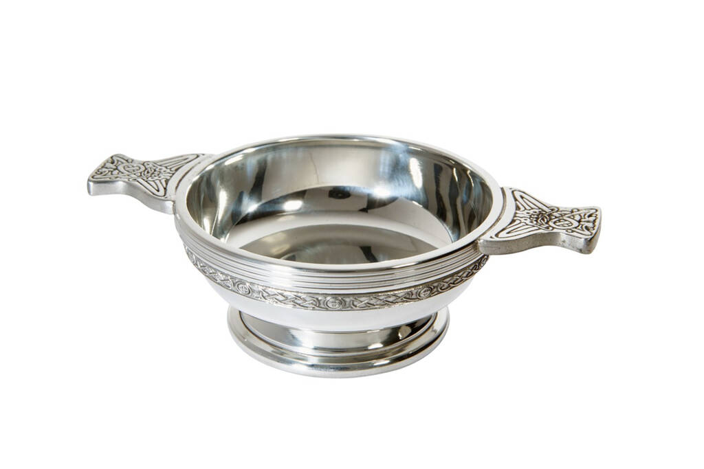 Pewter Quaich With Celtic Bands, 1 of 7