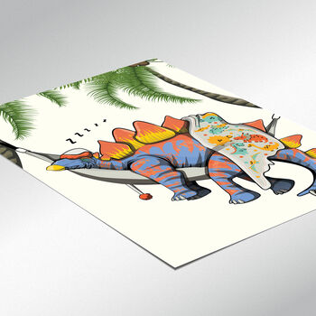 Stegosaurus Dinosaur Bedroom Poster, 3 of 6