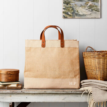 Monogram Base Market Tote In Natural Jute, 2 of 2