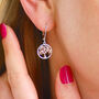 Silver And Rose Gold Tree Of Life Drop Earrings, thumbnail 4 of 8