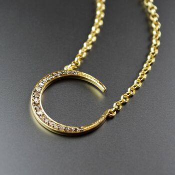 Joni Diamond Crescent Moon Necklace, 3 of 3