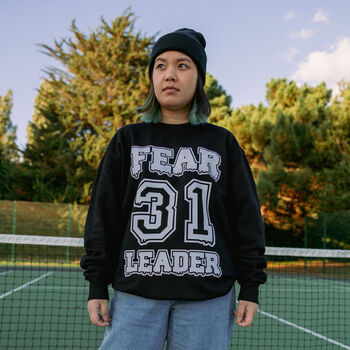 Fear Leader Women's Varsity Style Halloween Sweatshirt, 2 of 4