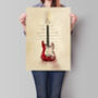 Electric Guitar Watercolour Style Print, thumbnail 1 of 3