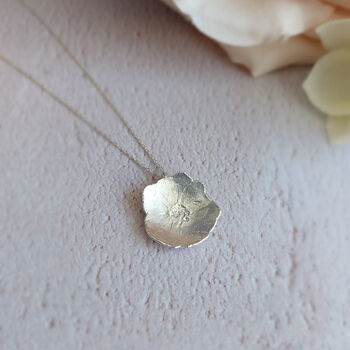 Small Rose Pressed Flower Necklace Sterling Silver, 5 of 10