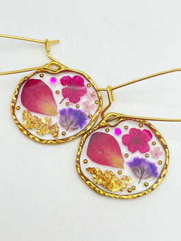 Pendnat Necklace With Rose Petals And Gold Leaf, 7 of 11