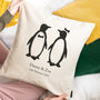 Personalised Penguin Pair Cushion, thumbnail 1 of 4
