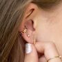 Sterling Silver Crystal Huggie Hoop Earrings, thumbnail 8 of 9