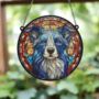 Border Collie Stained Glass Effect Suncatcher, thumbnail 8 of 9