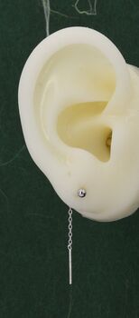 Sterling Silver 4cm Minimalist Ball Ear Threader, 3 of 9