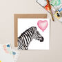 Zebra With Heart Balloon Card, thumbnail 1 of 2