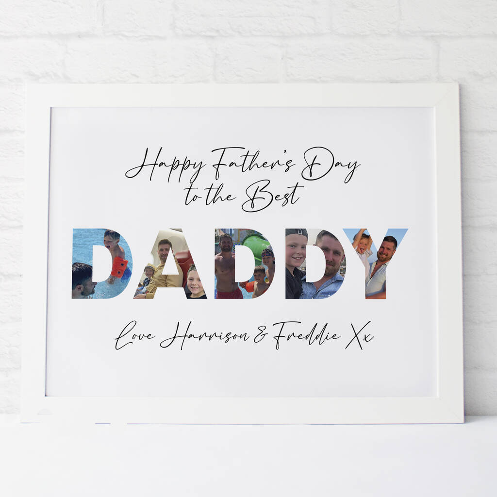 Printable Personalised Photograph Daddy Word Print, 1 of 3