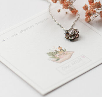 A New Chapter Begins Flower Necklace Sterling Silver, 2 of 11
