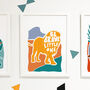 'Be Brave Little One' Kids Positive Lion Nursery Print, thumbnail 2 of 4