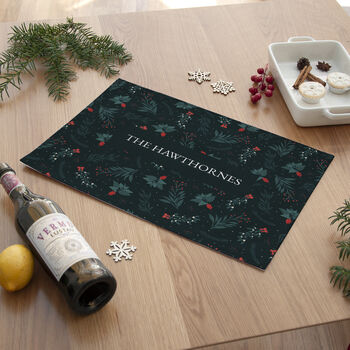 Personalised Christmas Festive Floral Placemat, 2 of 4