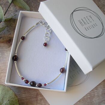 Garnet Sterling Silver Bracelet, 3 of 4