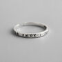 Sterling Silver Engraved Symbols Adjustable Ring, thumbnail 1 of 5