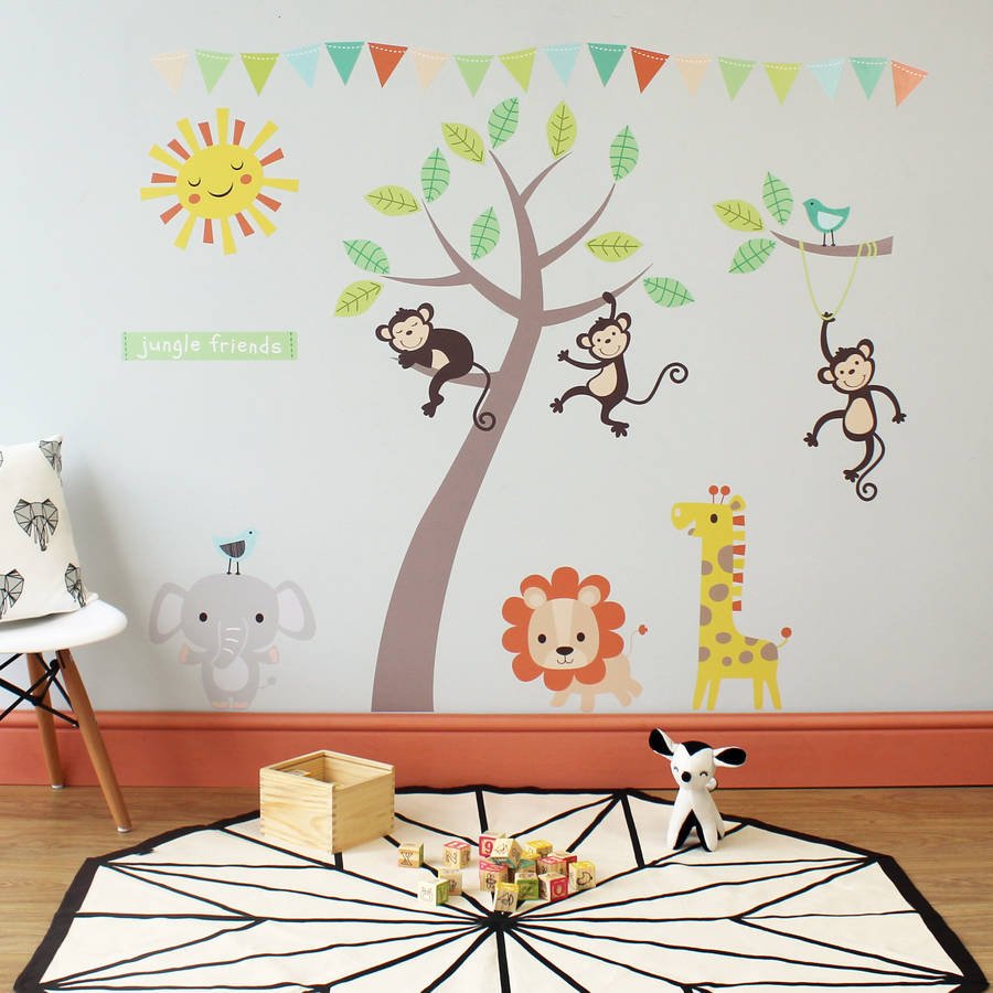 pastel jungle animal wall stickers by parkins interiors ...