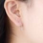 Silver Beaded Cross Hoop Earrings, thumbnail 2 of 7