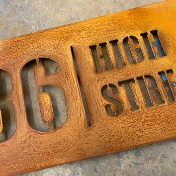 Corten Steel House Name Sign, 6 of 12