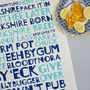 Yorkshire Tea Towel Navy And Aqua Blue, thumbnail 1 of 3