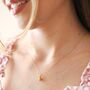 Enamel Lemon Pendant Necklace In Gold Plating, thumbnail 6 of 8