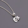 Forget Me Not Memorial Heart Personalised Silver Necklac, thumbnail 3 of 7