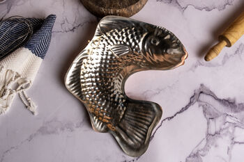 Solid Copper Fish Shaped Cake Mold And Wall Decor, 8 of 8