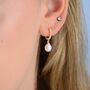 Sterling Silver And Pearl Beaded Hoop Earrings, thumbnail 8 of 8