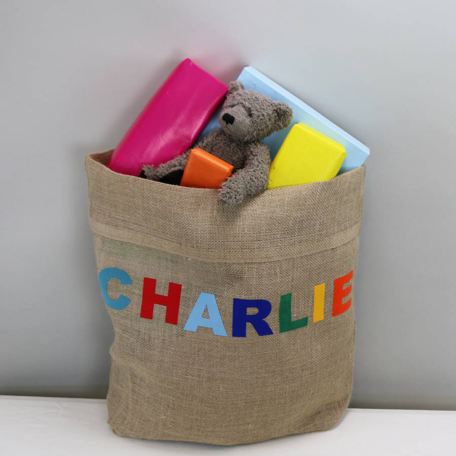 Colourful Kids Christmas Sack With Personalised Name By Minna's room