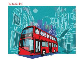London Bus Greetings Card, 2 of 2