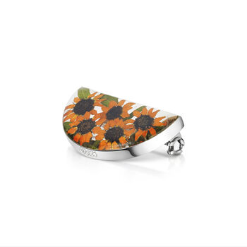 Sterling Silver Flower Moon Brooch. Five Flower Choices, 8 of 9