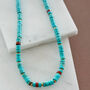 Mens Turquoise And Red Jasper Necklace, thumbnail 1 of 2