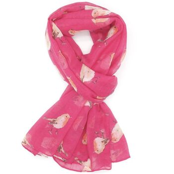 Gift Boxed Grey Winter Scarf And Fuchsia Robin Scarf Set, 3 of 7