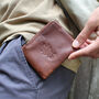 'Hudson' Men's Leather Bi Fold Wallet In Cognac, thumbnail 1 of 9
