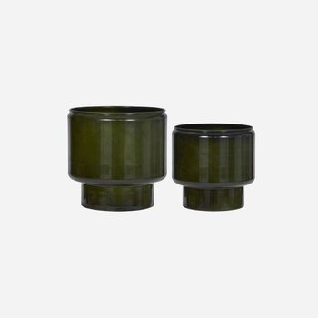Dark Green Iron Planters Set Of Two, 3 of 5