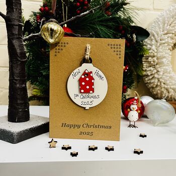 1st Christmas New Home 2025 Bauble Card, 2 of 5